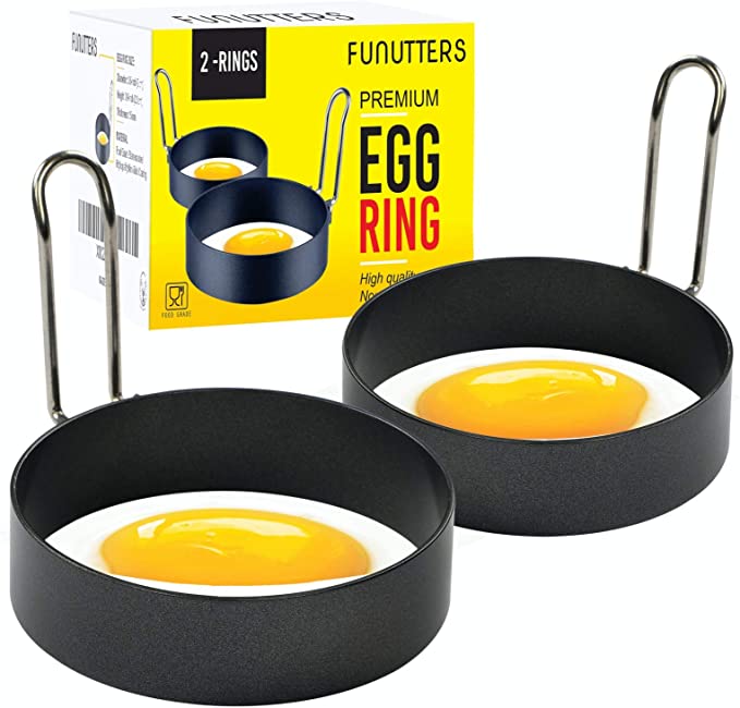 FireKylin Egg Ring,2 Pack Stainless Steel Egg Cooking Rings Set,Round Omelette Mold for Frying Egg English Muffins Pancake Sandwiches 